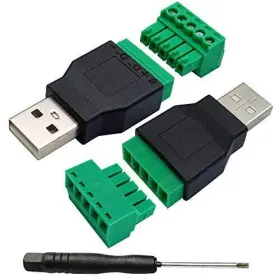 Aaotokk 682559178760 Usb 2.0 A Screw Terminal Block Adapter To 5 Pin/way Female Bolt Male