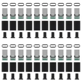 Aitrip 687117762733 20pcs Usb 3.1 Type C Connector 24 Pins Male Jack Tail Plug Black