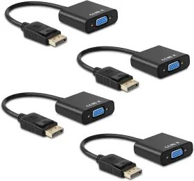Ankey-dp01 Ankey Display Port To Vga Adapter 4 Pack Gold-plated Displayport Dp 4pcs Black