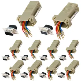Anmbest 759357255235 10pcs Db9 Male Female Ethernet Adapter 9 Pin