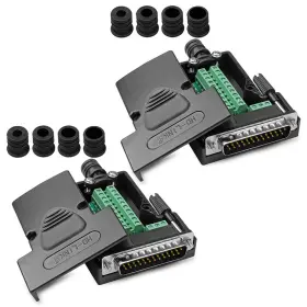 Md156main Anmbest 2pcs Db25 Solderless Connector Rs232 D-sub Serial To 25-pin Black