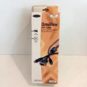 F1d9000-10 Belkin Omniview Kvm Cables 10 Ft. Ps/2 Platform E Series Black New