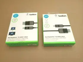 F2cd044bt06  Belkin Lot Of 2x Mini Displayport To Hdmi Cable 6ft Video Black Brand New