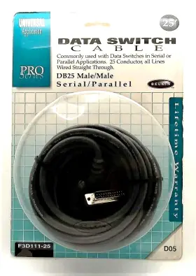 F3d111-25 Belkin Switchbox Cable Db25 Male/db25 Male Serial/parallel Data