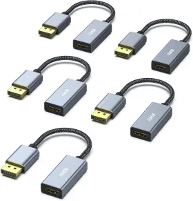 000218grey-5p Benfei 5 Pack 4k Displayport To Hdmi Adapter Cable 2k 60hz 1080p Grey 000218grey-5p Benfei 5 Pack 4k Displayport To Hdmi Adapter Cable 2k 60hz 1080p Grey