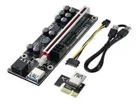 Beyimei 710946018129 Pcie 1x To 16x Riser Card 10 Capacitorsfor Bitcoin Ethereum Mining Ethwith 0.6