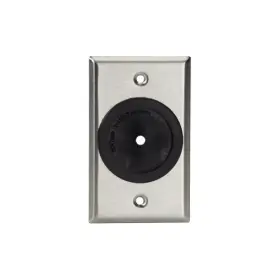 Wp841 Black Box Av Wallplate - Stainless Steel 1/4- Inch To 1-3/4- Rubber Gro