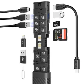 Dc568b Budi Multifunctional 10 In 1 Usb C Hub 3.0 And Ultra-slim Sd Card Reader For Iphon