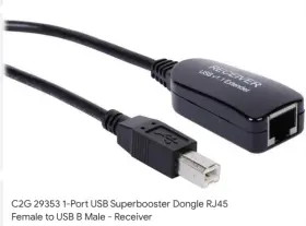 29353 Cablestogo Cable To Go Usb V1.1 - Receiver Dongle Rj45 Female Usb-b Male 29353 Cablestogo Cable To Go Usb V1.1 - Receiver Dongle Rj45 Female Usb-b Male