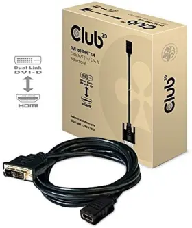 Cac-1211 Cluub 3d Club Hdmi Adaptor Cable 2 M To Dvi-d Bi-directional Black