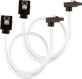 Cc-8900279 Corsair 843591080125 Sata Premium Sleeved 6gbps 30cm 90 Connector Cable White