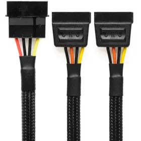 4025 Crj Electronics 4-pin Molex To Dual 15-pin Sata Power Adapter Cable - 12 Inch