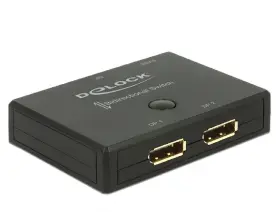 18750 Delock Displayport 2-1 Switch Bi-directional 4k 60hz