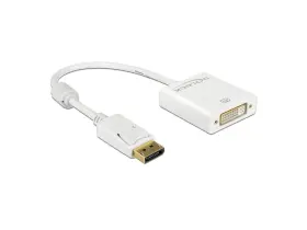 62600 Delock Adapter Displayport 1.2 Male To Dvi Female 4k Active White