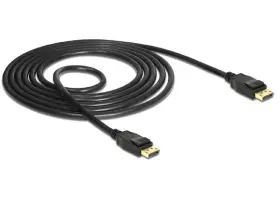 85507 Delock Cable Displayport 1.2 Male To 4k 60 Hz 1.5 M Black 1 5
