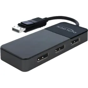 87737 Delock Displayport Splitter 1.4 1x 3x Black 30 Cm