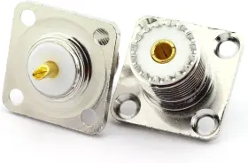 So239 Dht Electronics Ad087 2pcs Uhf Female Jack 4 Holes Panel Chassis Mount Silver