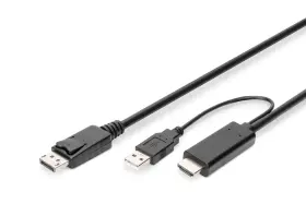 330111-020-s Digitus Hdmi To Dp Adapter Cable 2 M 4k 30hz External Power Source Usb - A