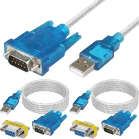 Nr-us-191 Dkardu Usb To Serial Rs232 Db9 Adapter 2.0 Cable 9 Pin Blue
