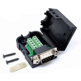 F-ber 8432286580860 Trolleyshop Connector Male Db9 9pin Plug Pin D-sub Terminal Nuts Black