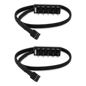 Us-cab-89 Fancasee Fan Hub Splitter Extension Cable 2-pack 1 To 5 Way Power Supply Pwm Pc