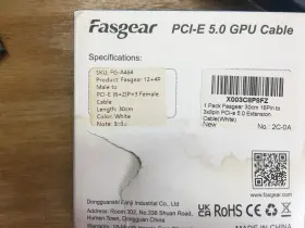 Fg-a463 Fasgear Pci-e 5.0 Gpu Cable 12 4p Male To 6 2 Px3 Female Black