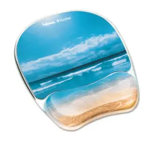 9287301 Fellowes Plushtouch Mouse Pad Wrist Rest With Foamfusion-blue
