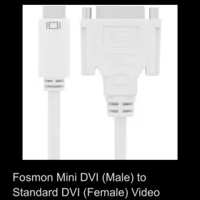 Hd1827 Fosmon Mini Dvi Male To Standard Dvi-i Female Video Adapter Cable Cord Mac