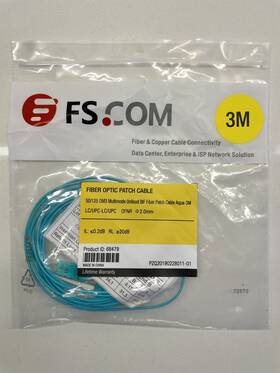 Fs 68479 Fs.com 3m 50/125 Om3 Multimode Uniboot Bif Fiber Patch Cable Aqua Lc/upc Ofnr
