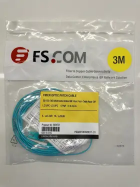 68479 Fs Fs.com 3m 50/125 Om3 Multimode Uniboot Bif Fiber Patch Cable Aqua Lc/upc Ofnr
