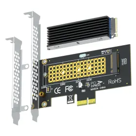 Pa09-x1-hs Glotrends M.2 Nvme To Pcie X1 Adapter With Heatsink For Black