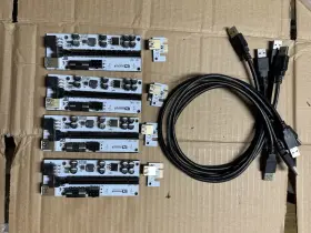 Gpuriser-8-capacitor Gpurisers.com Lot Of 4 8-capacitor Gpu Riser Extender Pcie Usb 3.0 Pci-e