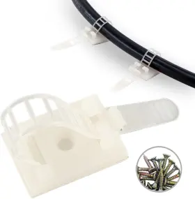 Hls4u 445040834834 50 Pcs Clear Wire Clips With Screw Hole 3 Inch Adjustable Cable Straps 3m Adhesive Hls4u 445040834834 50 Pcs Clear Wire Clips With Screw Hole 3 Inch Adjustable Cable Straps 3m Adhesive