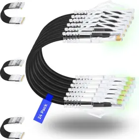 Hls4u 8273853251684 24-pack 3ft Cat6/cat6a Slim Ethernet Patch Cables 10g Snagless Flexible Network Hls4u 8273853251684 24-pack 3ft Cat6/cat6a Slim Ethernet Patch Cables 10g Snagless Flexible Network