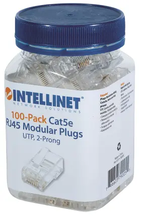 790055 Ic Intracom Vertriebs Gmbh Intellinet Rj45 Modular Plugs Cat5e Utp 2-prong For Stranded Wire 15 Gold 790055 Ic Intracom Vertriebs Gmbh Intellinet Rj45 Modular Plugs Cat5e Utp 2-prong For Stranded Wire 15 Gold