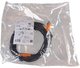 Evc115 Ifm M12 Sensor Cable 5m Black Orange Connector 4-pin Industrial Automatio