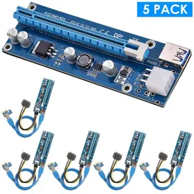 Imountek 731716342671 5 Pack 1x To 16x Pci-e Pci Express Risers Gpu Mining Powered Riser Adapter Car
