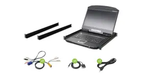 Gcl1900w Iogear 18.5 Inch Widescreen Short Depth Lcd Kvm Console With Audio New