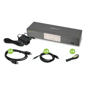 Gcs1904 Iogear 4-port Displayport Kvmp Switch - 4k 30hz 2-port Usb 3.1 Hub Rate 5gbp