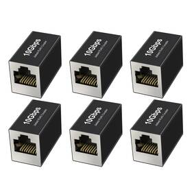 Jadaol Coupler-10gbps-6p-black Ul Listed Rj45 Coupler 10gbps Shielded Gold-plated 6pack Black