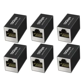 Coupler-10gbps-6p-black Jadaol Ul Listed Rj45 Coupler 10gbps Shielded Gold-plated 6pack Black