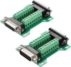 Db15 Jienk 759357403971 2pcs Male To Female Terminal Breakout Green
