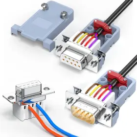 9161 Juxinice 2pack Db9 Male Femal Breakout Serial Black Red Blue