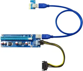 Kingwin 445048722706 Pcie Riser Card Latest Adapter 6-pin 1x To 16x For Mining Gpu