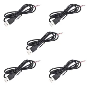 Kuosbiu 768795681377 5pcs 3.2ft 24awg Usb 2.0 Male 2pin Pigtail Cable 3a -2pin
