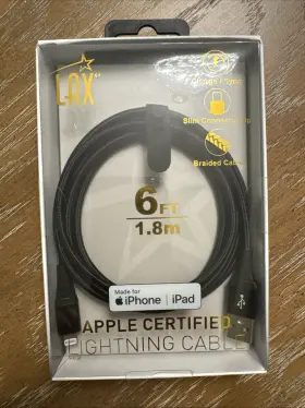Lx-6bx Lax Brand New Iphone/ipad Charger Lightening Cable 6ft Lx-6bx Lax Brand New Iphone/ipad Charger Lightening Cable 6ft