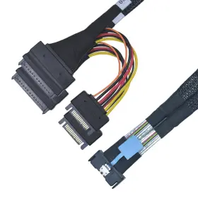 Lls-cb-1mc2ut-01 Letlinkso Pcie 5.0 Mcio X8 To 2 X Sff-8639 Cable For U.2 Nvme Ssd With 15pin Power 1.3 Lls-cb-1mc2ut-01 Letlinkso Pcie 5.0 Mcio X8 To 2 X Sff-8639 Cable For U.2 Nvme Ssd With 15pin Power 1.3