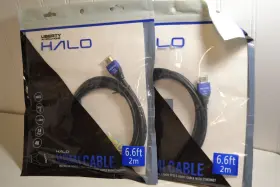 Halo-hc02m Liberty Lot Of 2 - Av Solutions Halo Hdmi Cable 6.6ft 4k 18 Gbps L-grip Earc