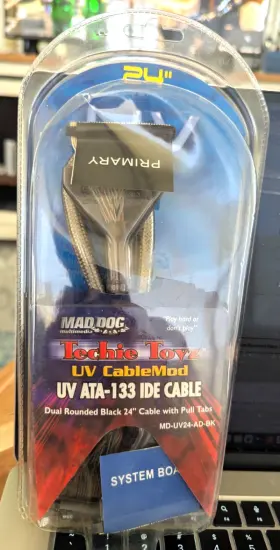 Md-uv24-ad-bk Mad Dog Cablemod Uv Ata-133 Ide Cable Dual Rounded Black 24 Inch Tabs