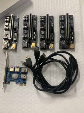I158246 Mailiya 4 Port Pcie Riser Adapter Board Pci-e 1x To Usb 3.0 Rabbet Gpu Mining